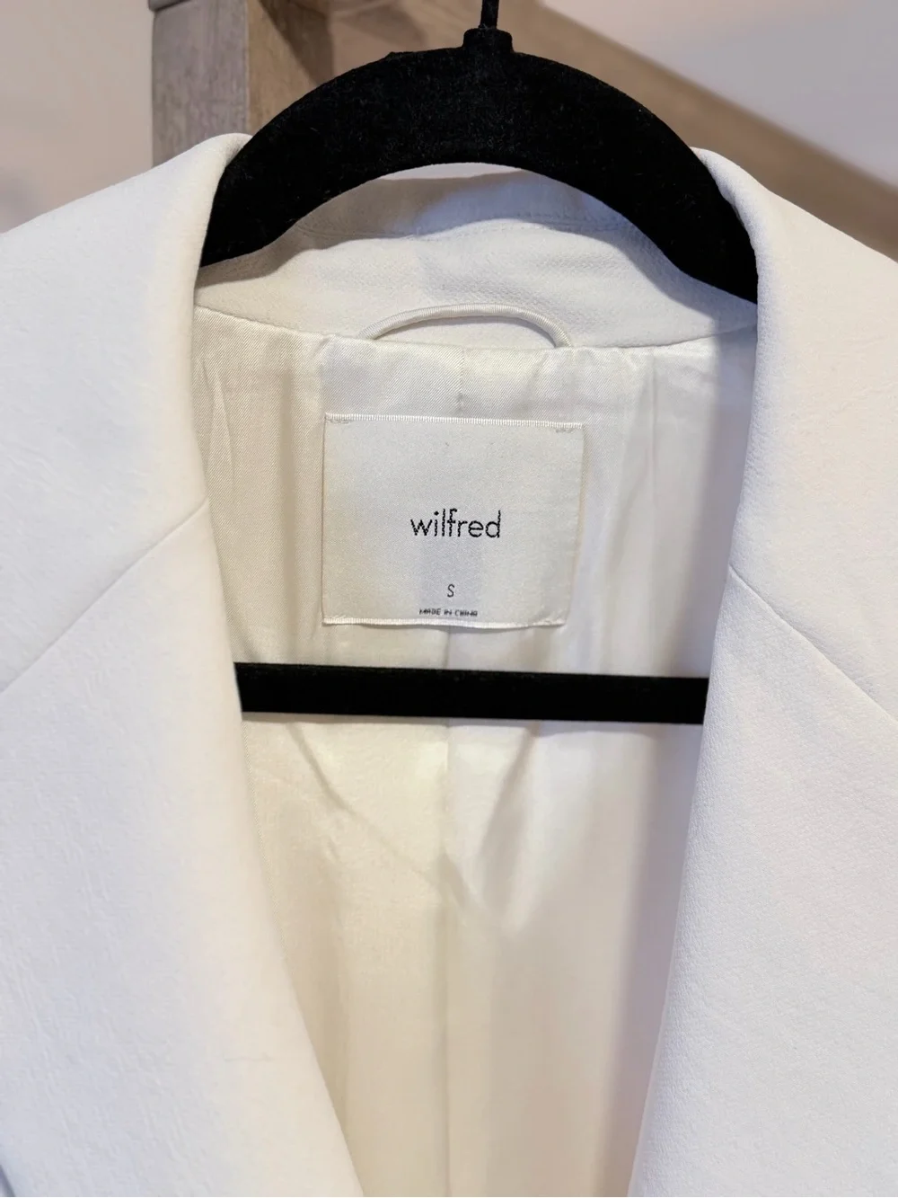 Aritzia Wilfred Ivory Double-Breasted Blazer Jacket